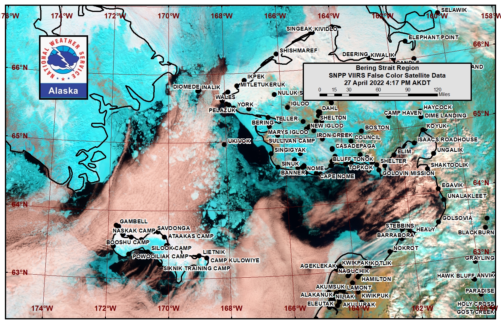 Bering Strait Satellite Image