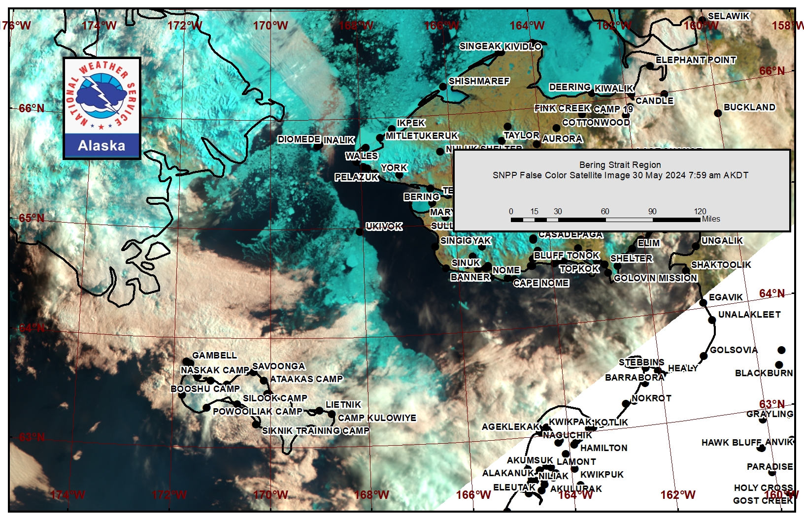 NWS Bering Strait Area Satellite Image NWS Bering Strait Area Satellite Image