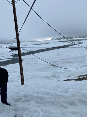 Sea ice conditions in Diomede on Saturday, 28 May 2023. Photo courtesy of Odge Ahkinga.