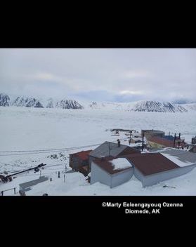 Sea ice and weather conditions in Diomede - view 1. Photos courtesy of Marty Eeleengayouq Ozenna and Ronald Ozenna.