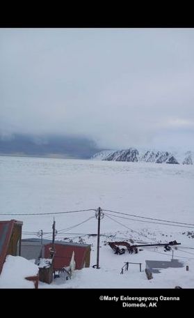 Sea ice and weather conditions in Diomede - view 2. Photos courtesy of Marty Eeleengayouq Ozenna and Ronald Ozenna.
