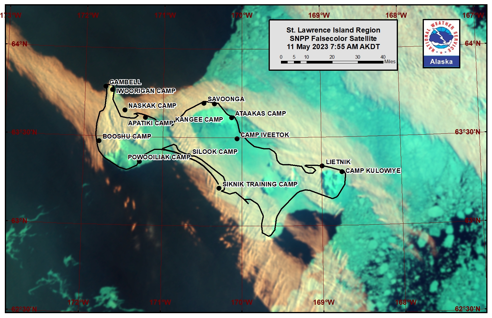 St. Lawrence Island Area Satellite Image St. Lawrence Island Area Satellite Image