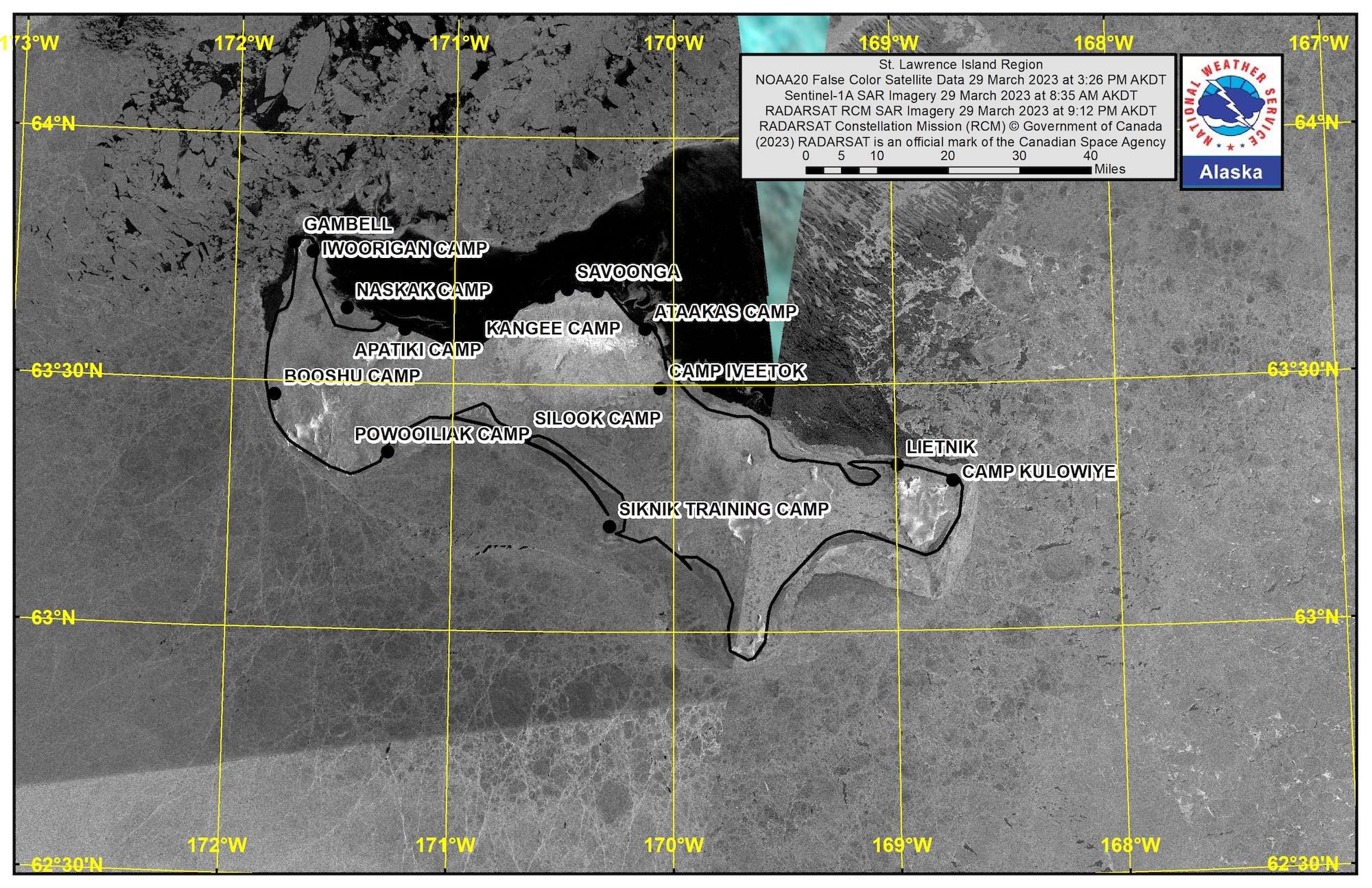 St. Lawrence Island Area Satellite Image 