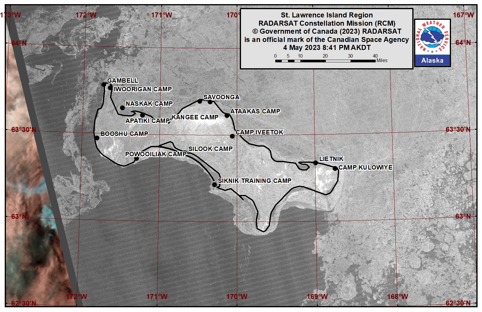 St. Lawrence Island Area Satellite Image St. Lawrence Island Area Satellite Image