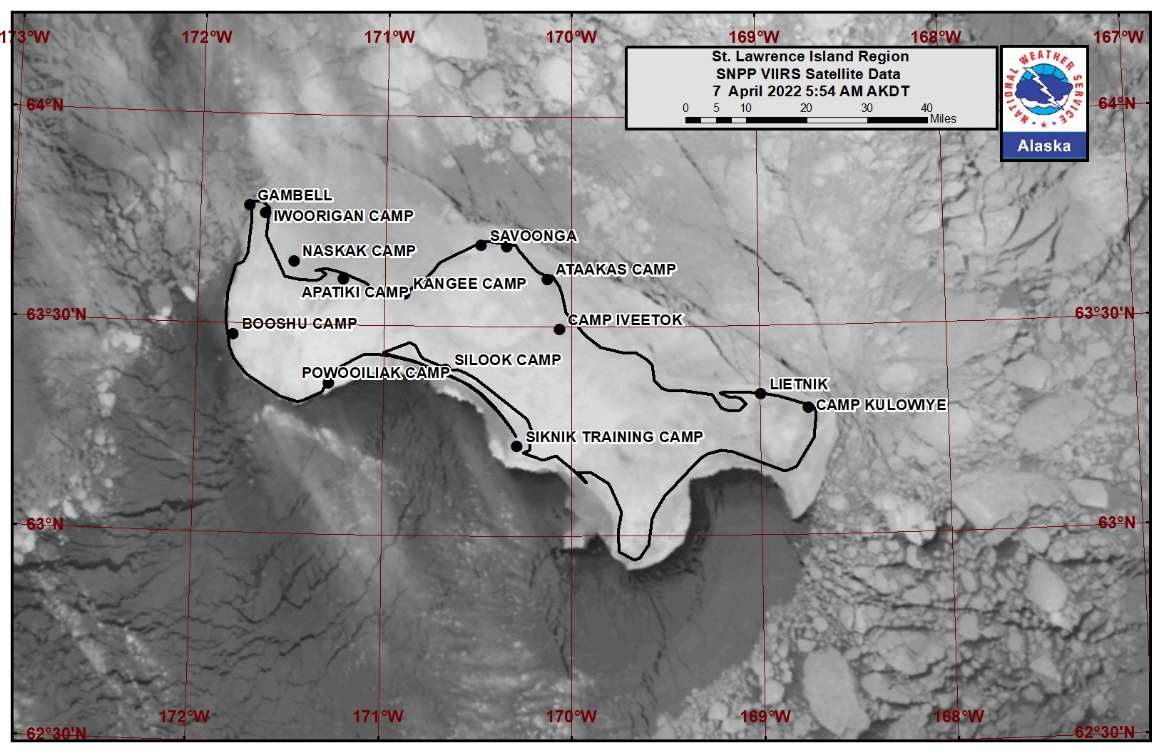 St. Lawrence Island Area Satellite Image