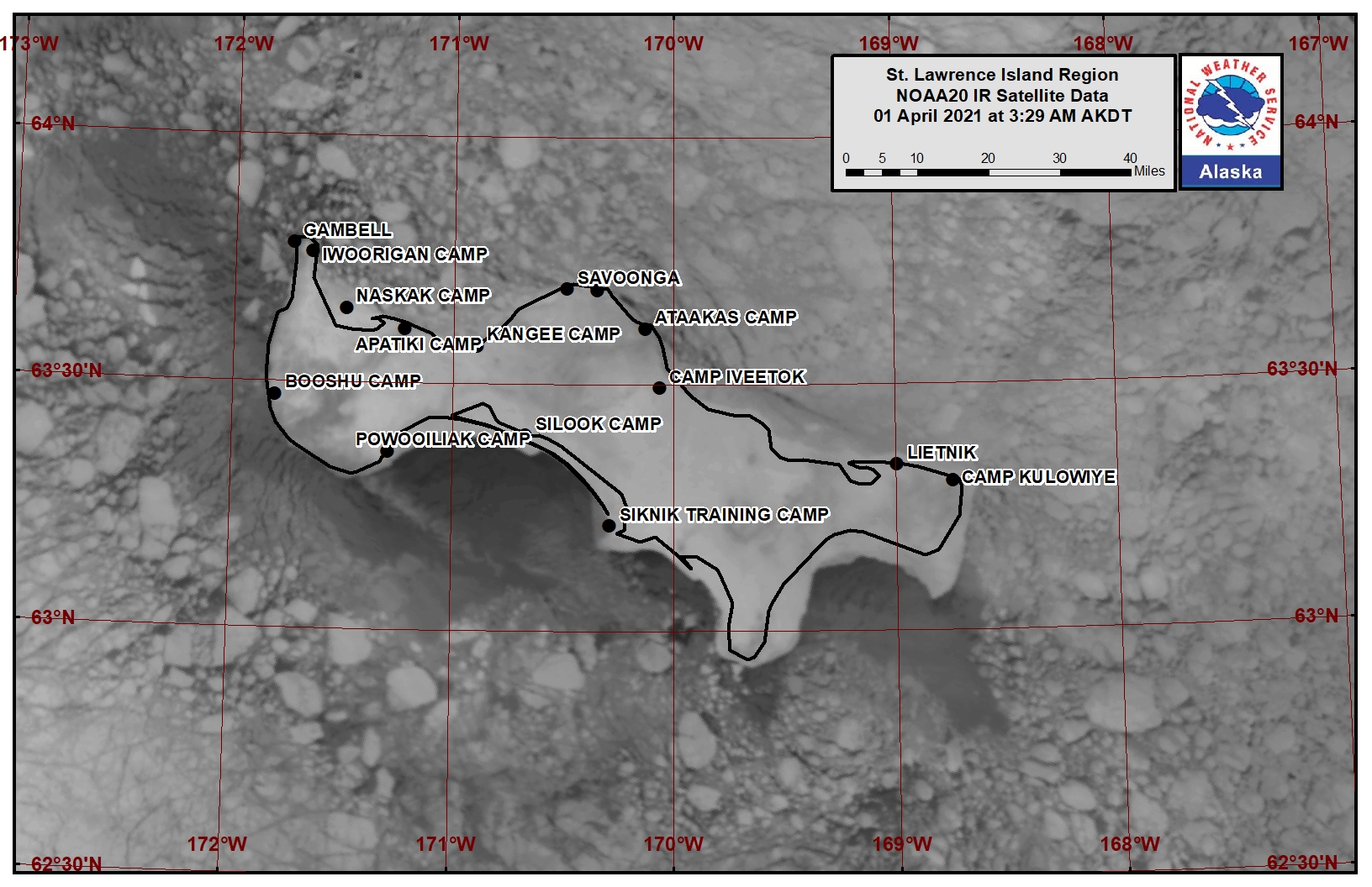 St. Lawerence Island satellite image