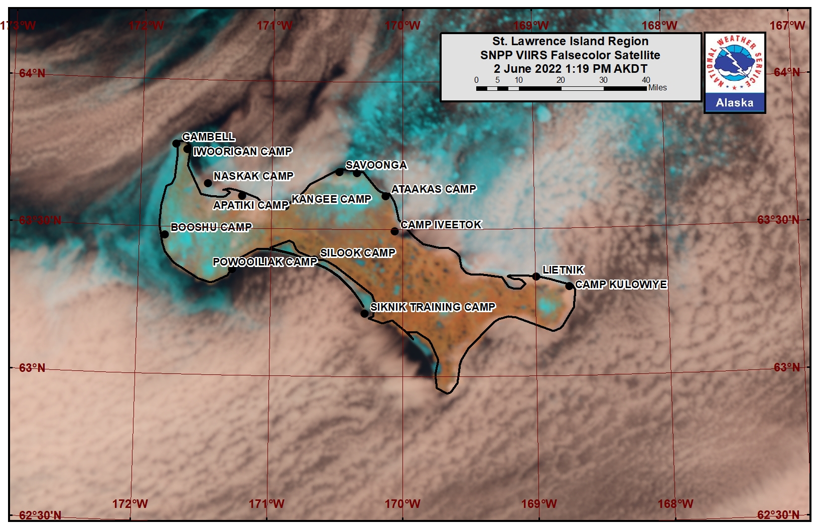 St. Lawerence Island satellite image