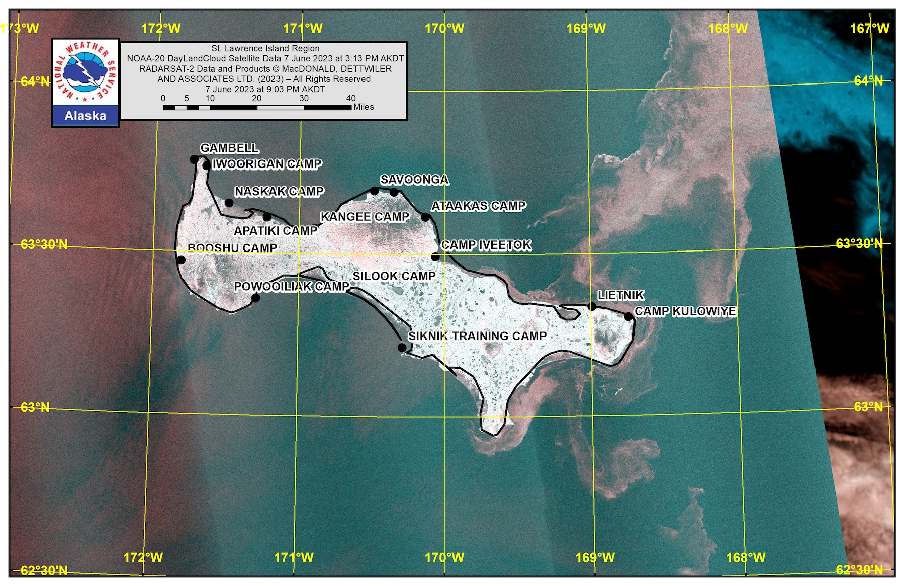 St. Lawrence Island Area Satellite Image