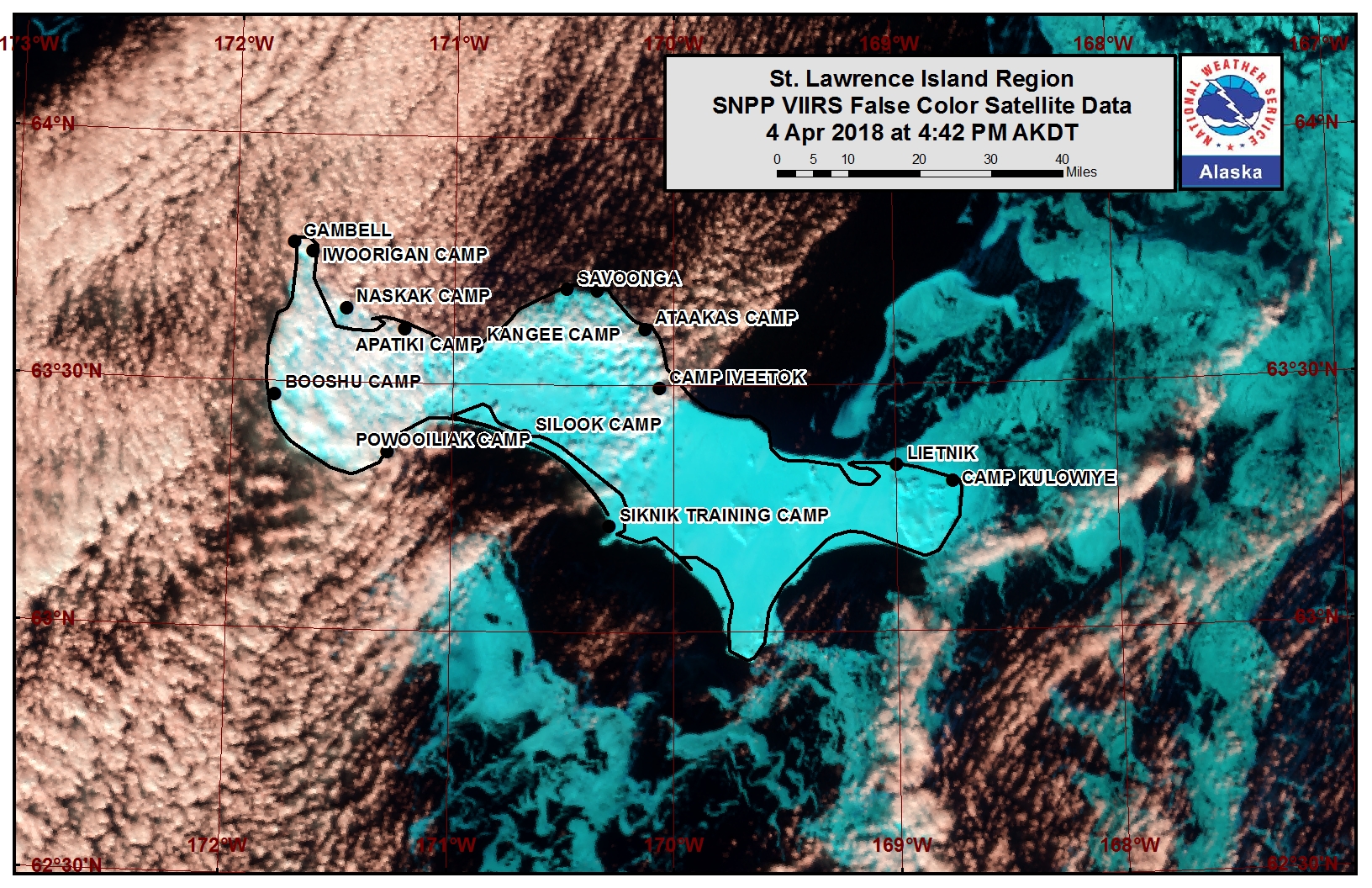 St. Lawrence Island satellite image