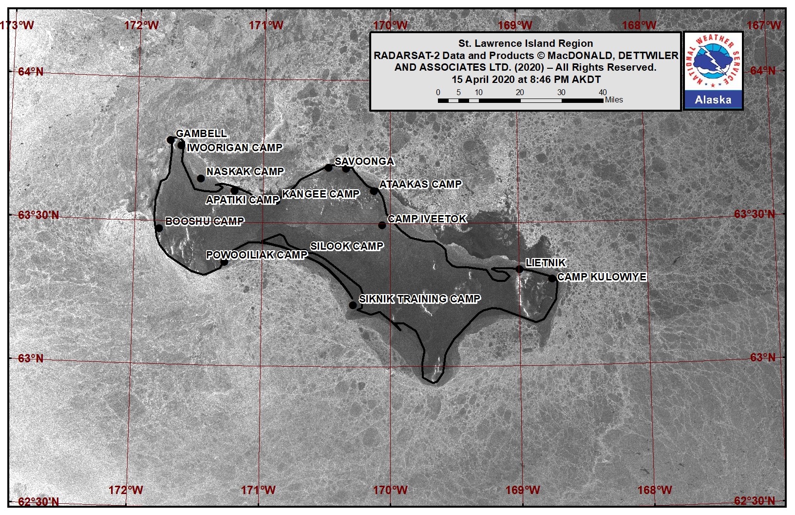 St. Lawrence Island satellite image