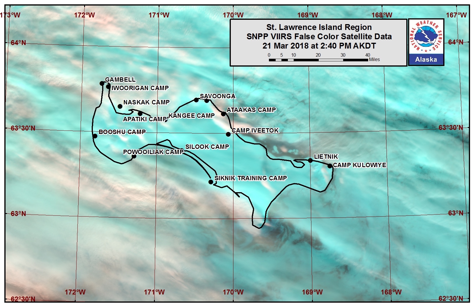 St. Lawrence Island Area Satellite Image St. Lawrence Island Area Satellite Image