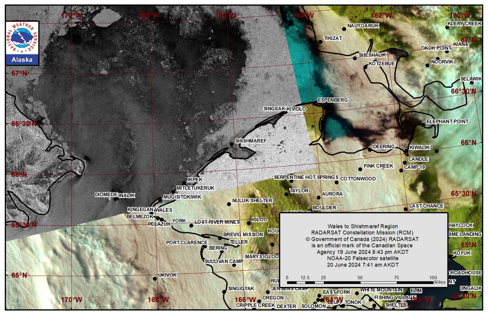 NWS Wales to Shishmaref Area Satellite Image NWS Wales to Shishmaref Area Satellite Image
