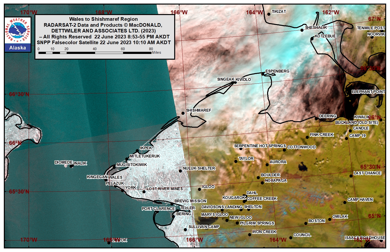 Wales to Shishmaref Area Satellite Image. Wales to Shishmaref Area Satellite Image.