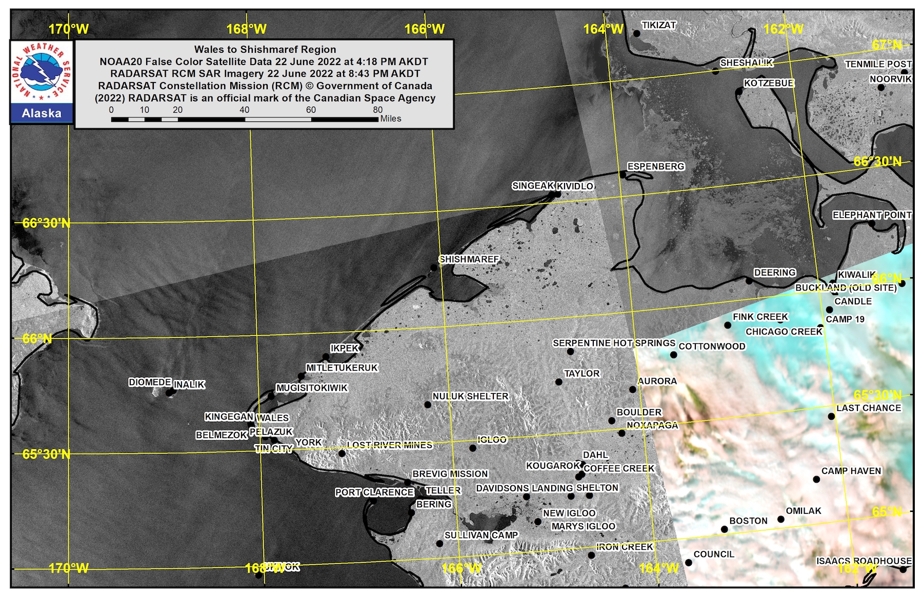 Wales to Shishmaref Area Satellite Image Wales to Shishmaref Area Satellite Image