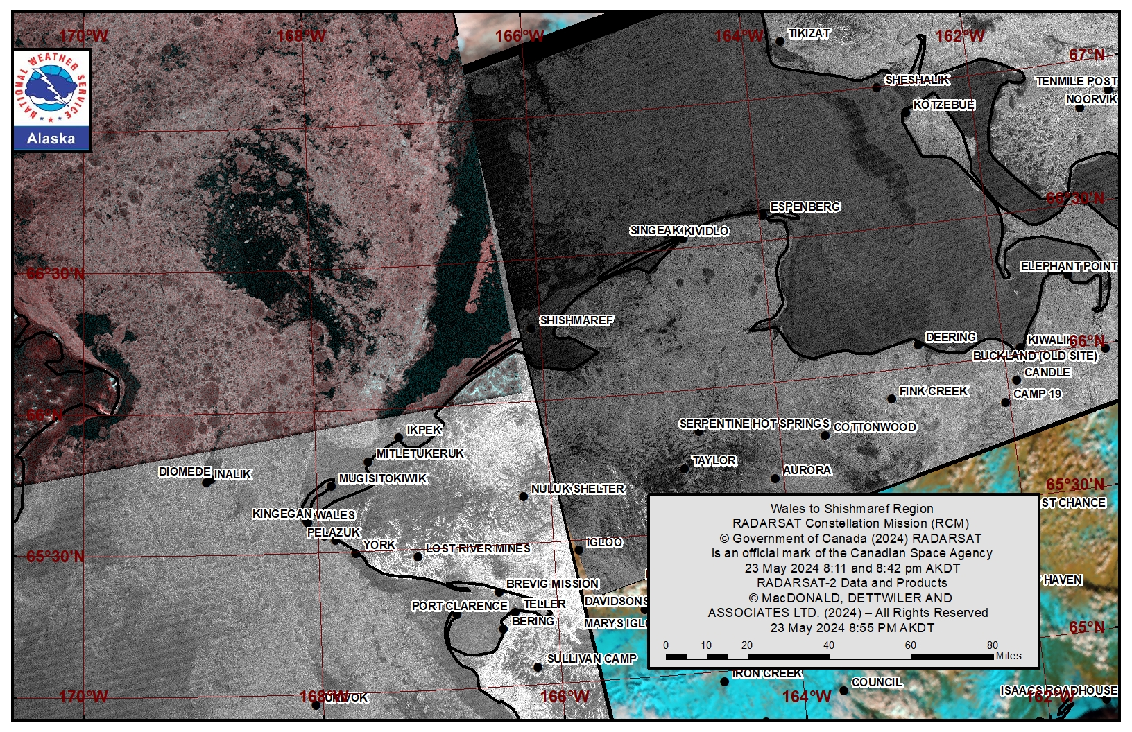 NWS Wales to Shishmaref Area Satellite Image NWS Wales to Shishmaref Area Satellite Image