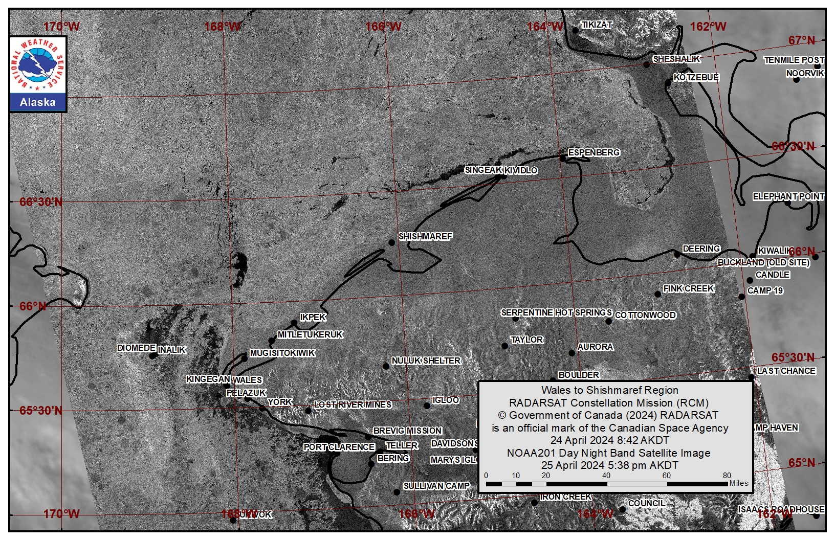 NWS Wales to Shishmaref Satellite Image NWS Wales to Shishmaref Satellite Image