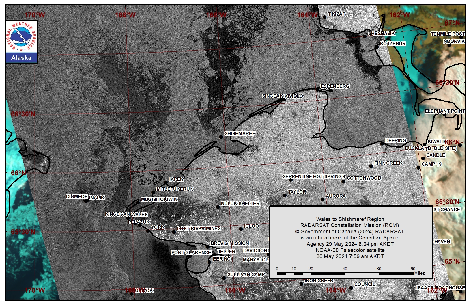 NWS Wales to Shishmaref Area Satellite Image NWS Wales to Shishmaref Area Satellite Image