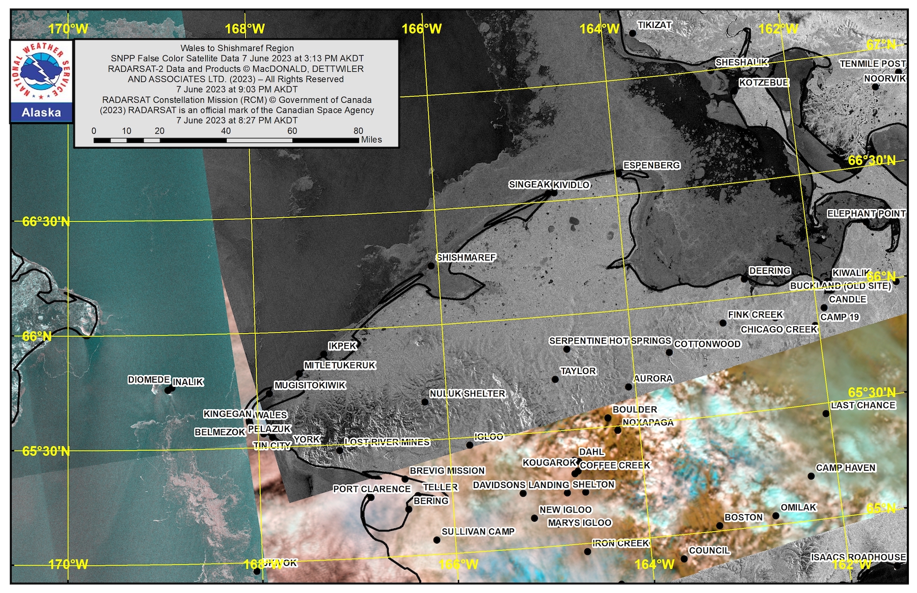Wales to Shishmaref Area Satellite Image Wales to Shishmaref Area Satellite Image