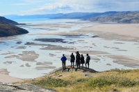 JSEP students look west toward the Kangerlussuaq fjord from the top of Black Ridge. Photo courtesy of Erica Wallstrom.