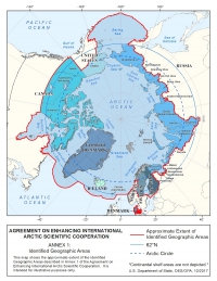 Figure 1: Map of the Agreement on Enhancing International Arctic Scientific Cooperation. U.S. Department of State, OES/OPA. October 2017.