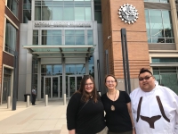 Image 1: Left to right, Tonia Osborne, Beth Leonard, and Mark Miklahook visit the National Science Foundation office during May 2019. Photo by Joed Polly, ARCUS.
