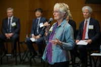 Figure 1: Fran Ulmer, chair of the U.S. Arctic Research Commission, discusses Arctic science at the forum. Photo courtesy of the Polar Research Board.