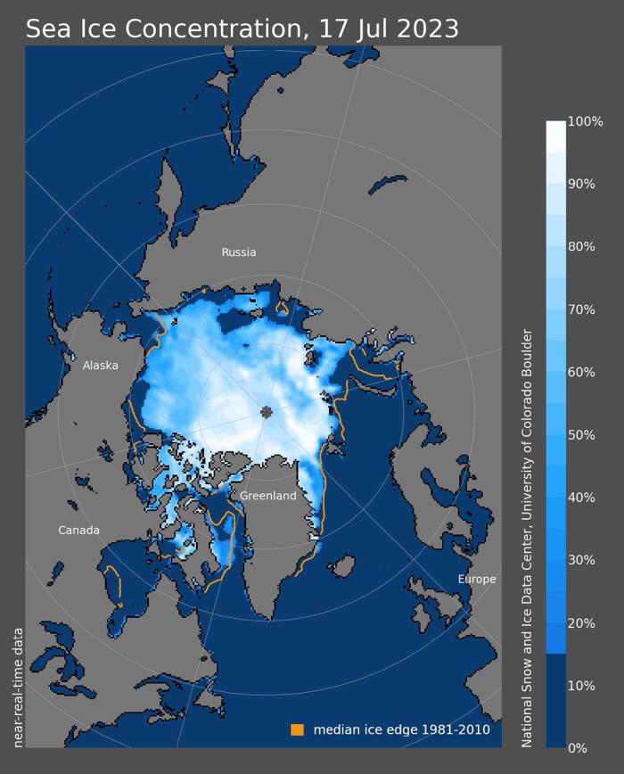 Figure 11. Sea ice extent for 17 July 2023.