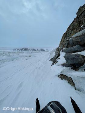Weather and sea-ice conditions in Inaliq (Diomede) - view 1. Photo courtesy of Odge Ahkinga.