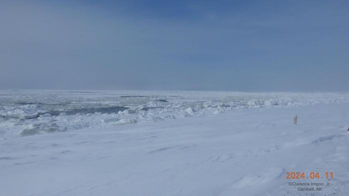 Weather and sea-ice conditions in Gambell - view 4. Photo courtesy of Clarence Irrigoo, Jr.