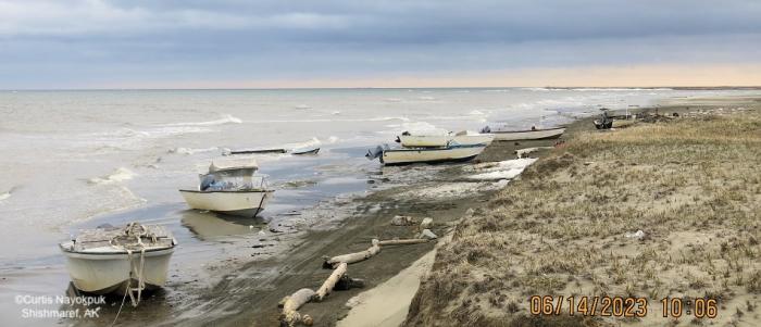 Weather and sea ice conditions in Shishmaref. Photo courtesy of Curtis Nayokpuk.