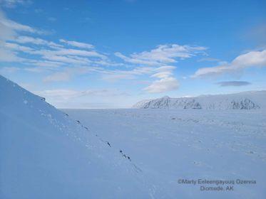 Weather and sea-ice conditions at Diomede - view 3. Photo courtesy of Marty Eeleengayouq Ozenna.