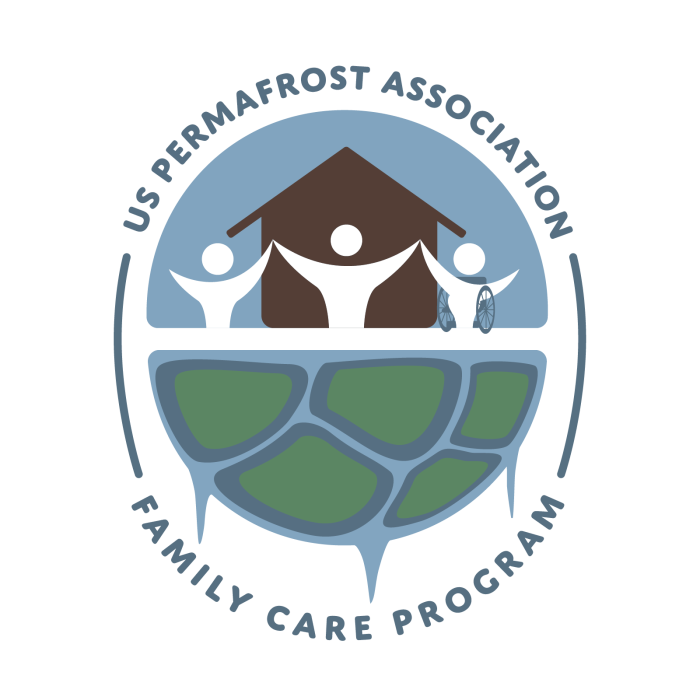 Figure 2.  Logo for new US Permafrost Association Family Care Program. The program logo was created by Arctic Haven Studio through a donation from Melissa Ward Jones.