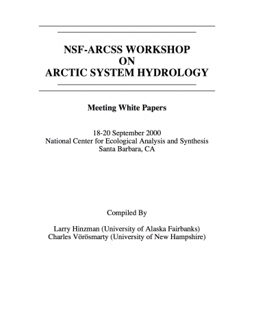 NSF-ARCSS Workshop on Arctic System Hydrology