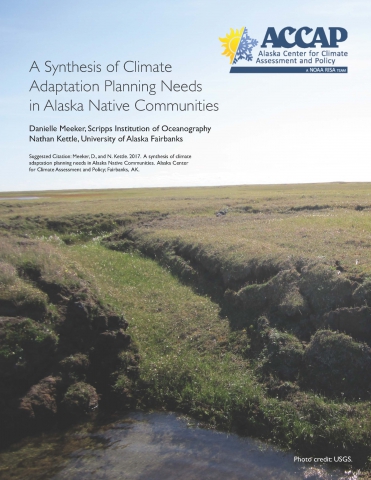 Cover: A Synthesis of Climate Adaptation Planning Needs in Alaska Native Communities