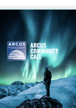 ARCUS logo and image of Northern Lights