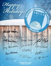 Holiday card with ARCUS staff signatures