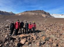The Soil Team in Beacon Valley, McMurdo Dry Valleys, Antarctica. Photo by Bill Henske. The Soil Team in Beacon Valley, McMurdo Dry Valleys, Antarctica. Photo by Bill Henske.