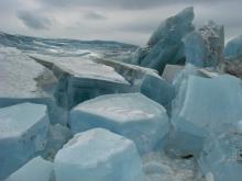 Ice formations at the foot of Russell Glacier. Kangerlussuaq, Greenland.