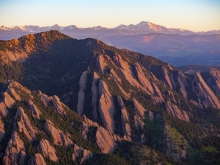 The Flatiron mountains outside Boulder, Colorado, where ICARP IV will be hosted in Spring 2025. Photo courtesy of Glenn Asakawa, University of Colorado.