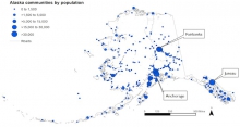 Figure 1. Alaska communities by population. Image courtesy of Hahn 2021.