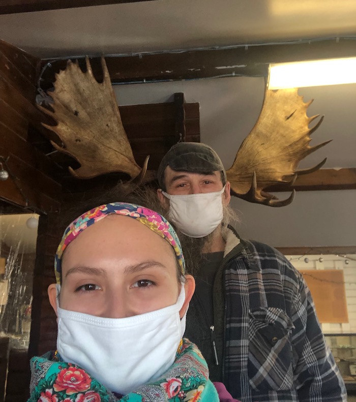 Image 3. Christina Edwin and Jake Pogrebinsky, Galena, Alaska, Spring 2021. Photo courtesy of Christina Edwin.
