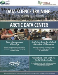 2018 Data Science Training for Arctic Research flyer. Image courtesy of the Arctic Data Center.