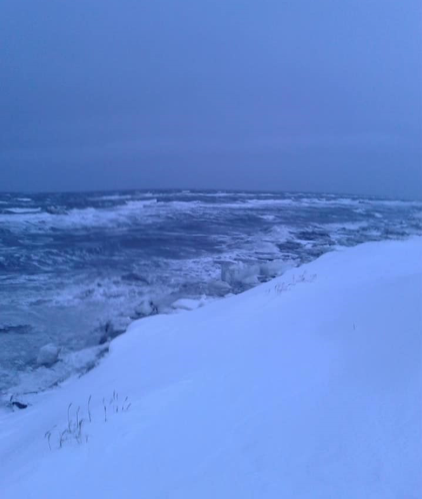 Figure 2. Open ocean in Shishmaref, Alaska on 22 February 2018 Photo courtesy of Sharon Nayokpuk.