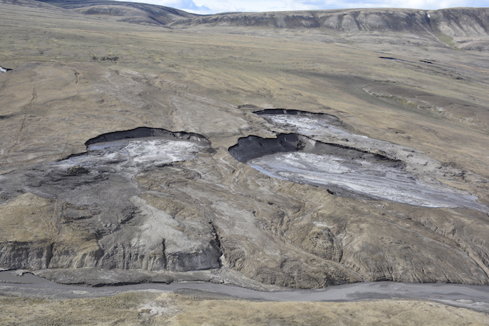 Figure 1. Active retrogressive thaw slumps (RTS) counted during the 2016 aerial helicopter survey. Photo courtesy of Melissa Ward Jones.