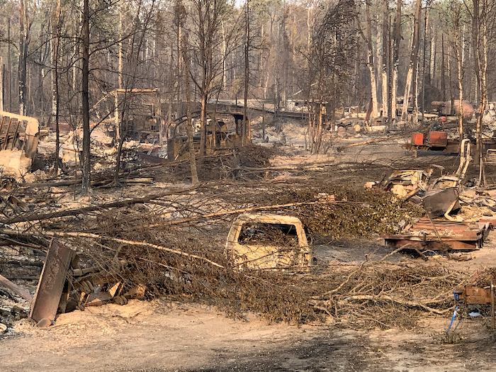 Figure 2: The aftermath of the McKinley fire, which destroyed more than 130 structures along the Parks Highway in August 2019. Photo courtesy of KTUU.